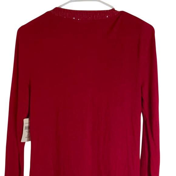 Coldwater Creek women’s red sequin edged cardigan Size XS - Picture 4 of 8